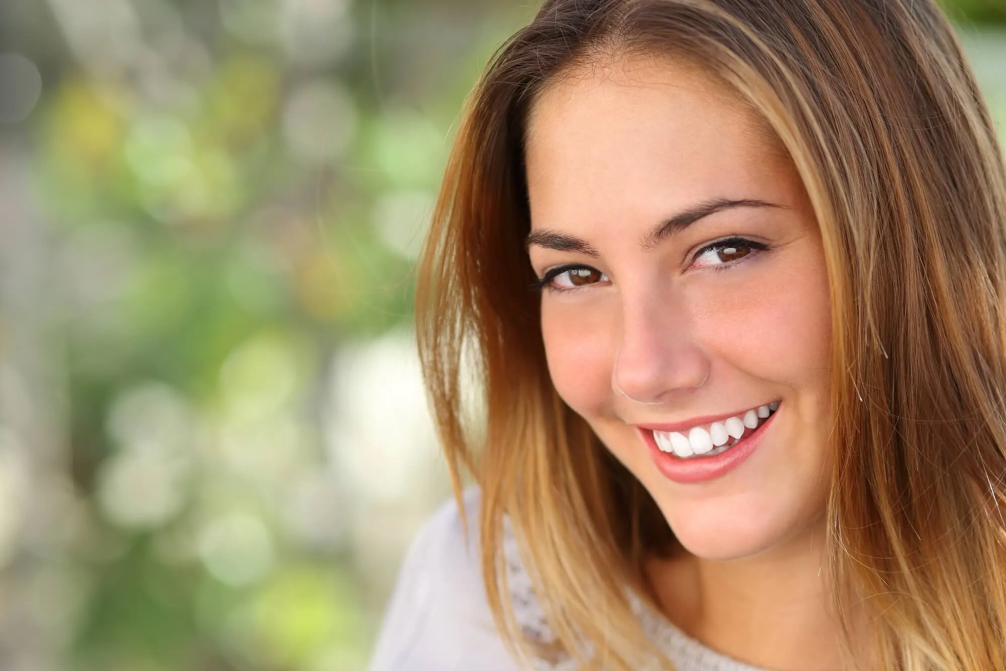 woman with dental crowns