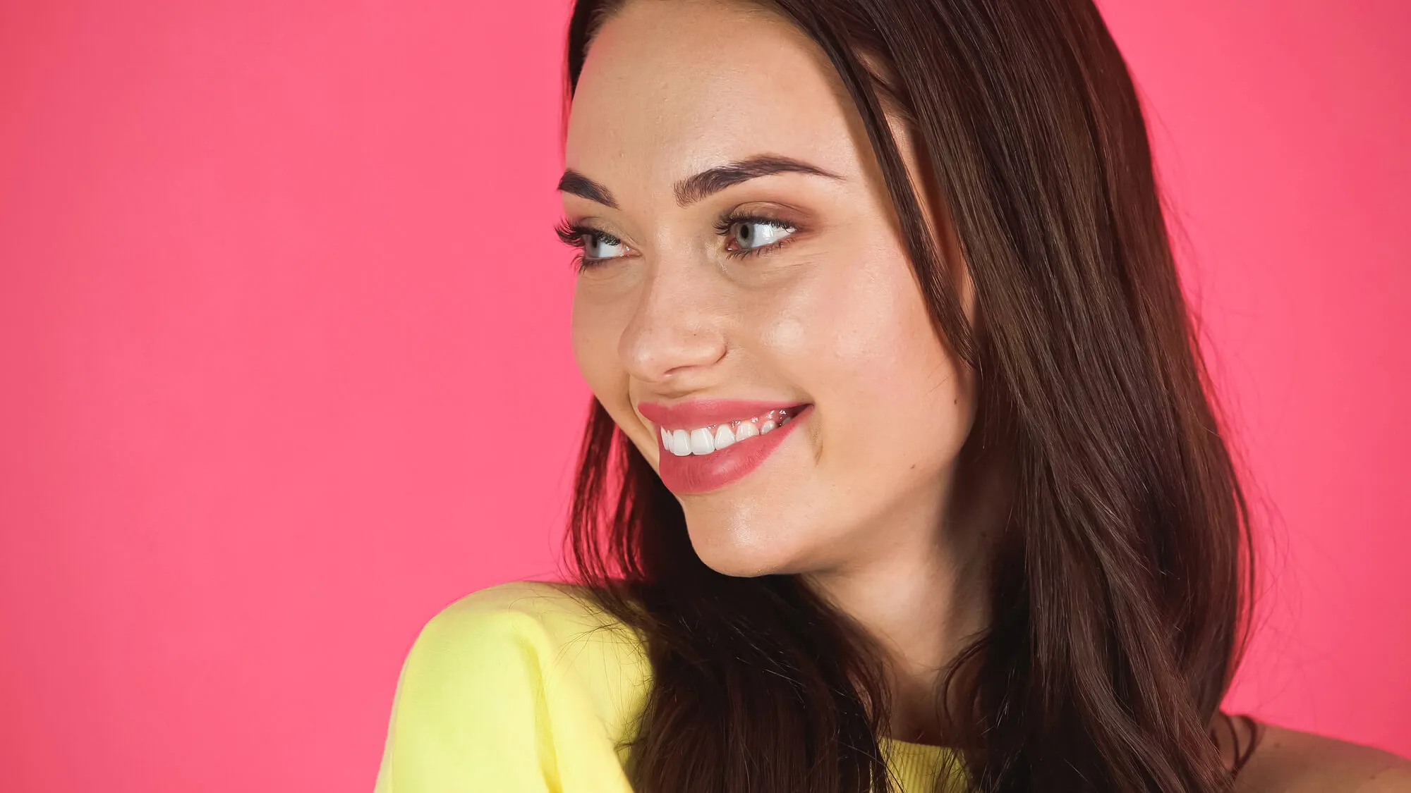 woman smiling from teeth whitening
