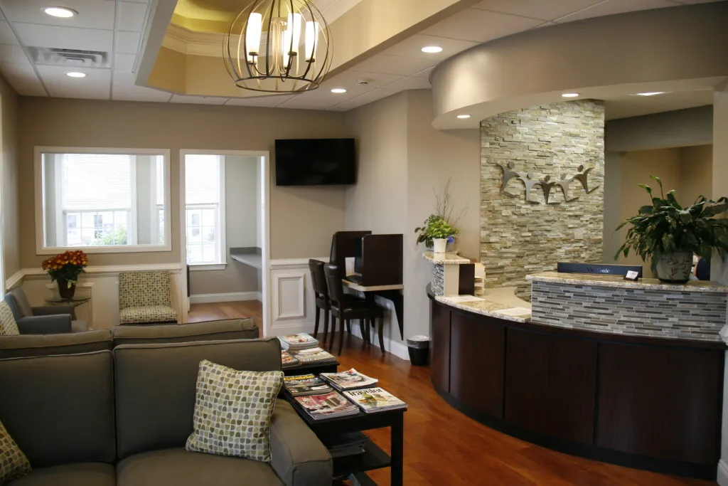 calming waiting area at pottstown dental office